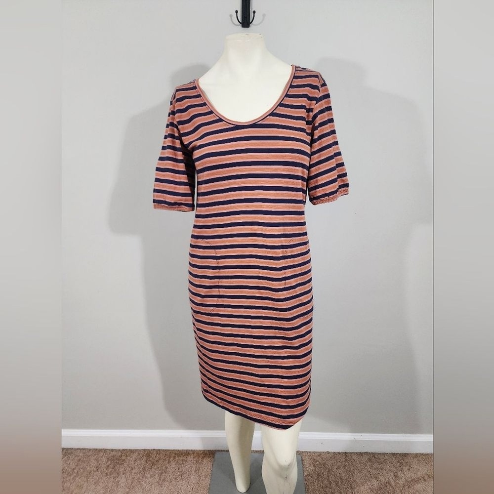 Pact stripe avery midi dress womens‎ S 100% organic cotton casual pockets comfy - Picture 8 of 11